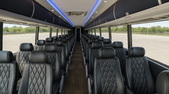 55 passenger charter bus interior green bay