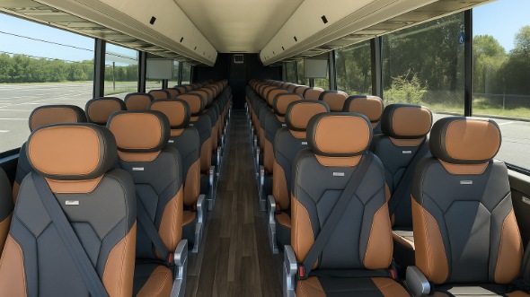 green bay 54 passenger charter bus inside