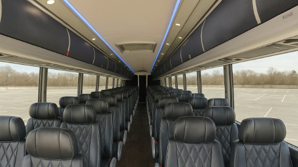 green bay 55 passenger charter bus inside