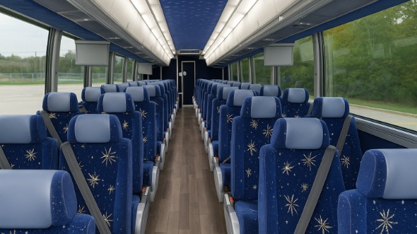 green bay 56 passenger charter bus inside